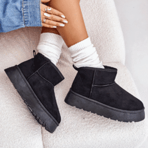 luxemburg siyah süet İçi kürklü bot