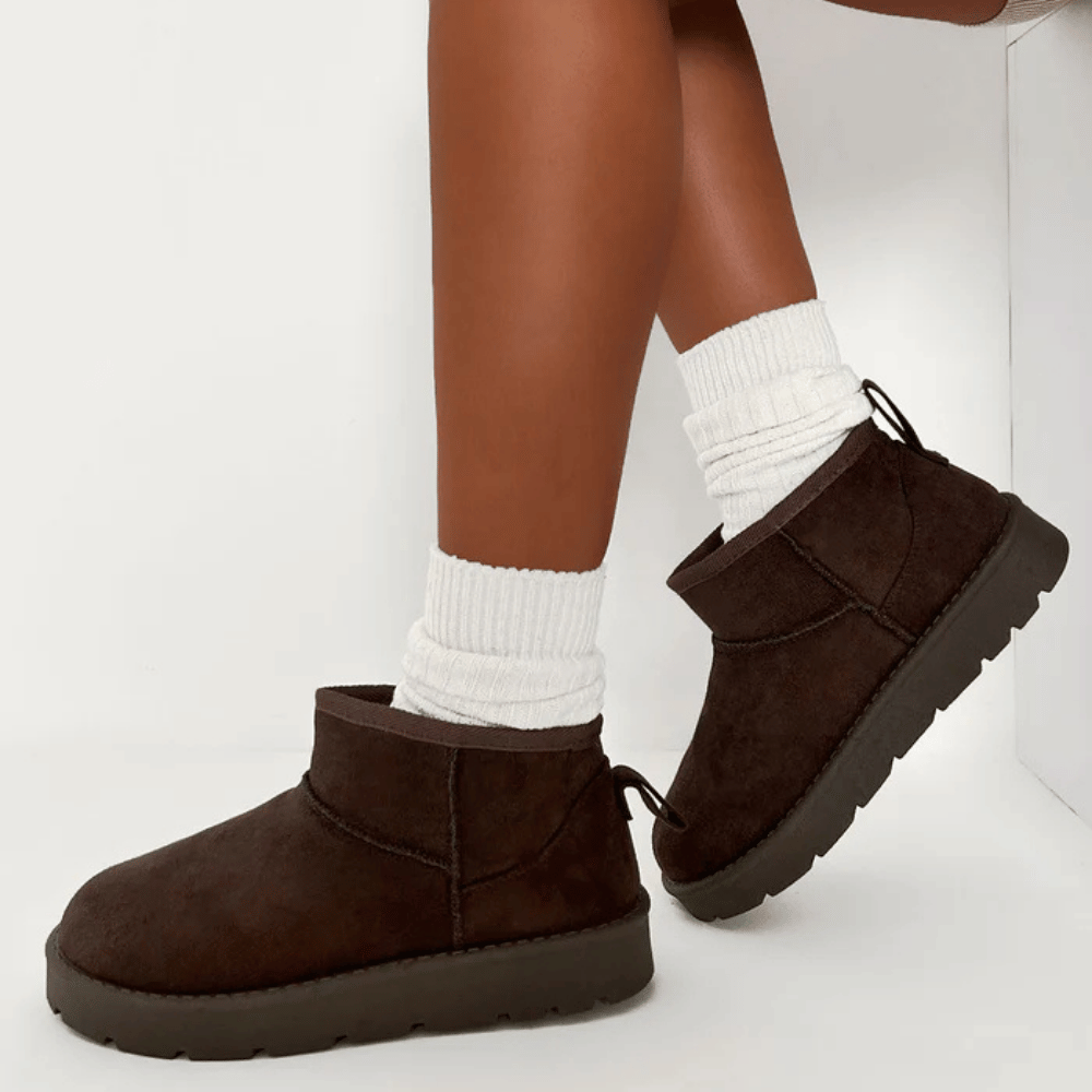 LUXEMBURG Kahve Süet İçi Kürklü Bot